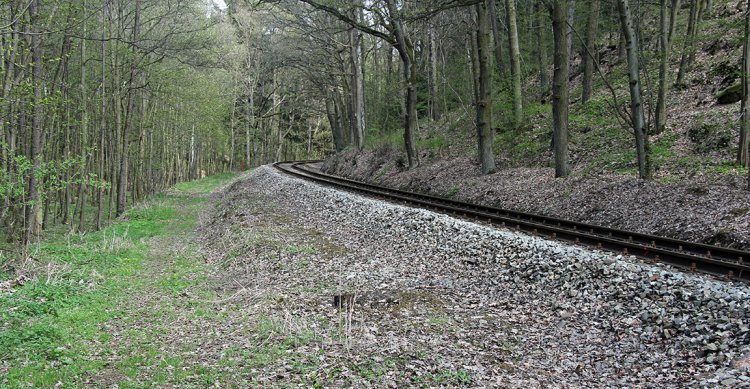 Dobříšská větev trati č. 210 u Mokrovrat